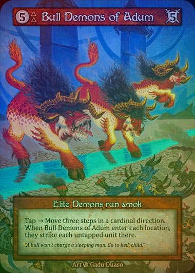 【FOIL】[Fire] Bull Demons of Adum [beta-Elite]